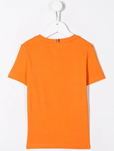 Shop Tommy Hilfiger Junior Logo T-shirt In Orange