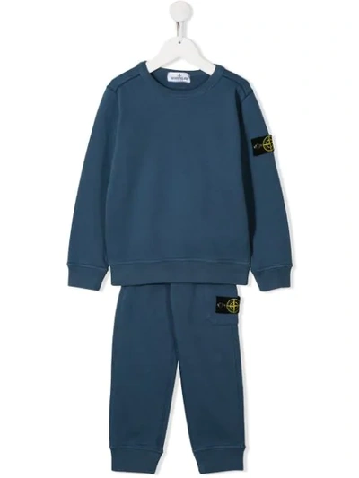 Shop Stone Island Junior Two-piece Tracksuit In Blue