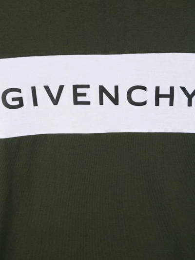 Shop Givenchy Short Sleeved Logo Print T-shirt In Green