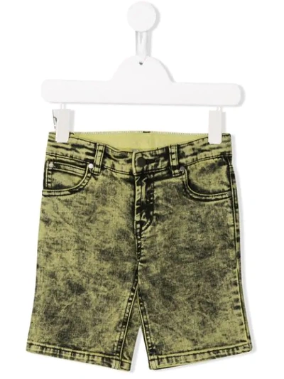 Shop Stella Mccartney Stonewashed Denim Shorts In Yellow