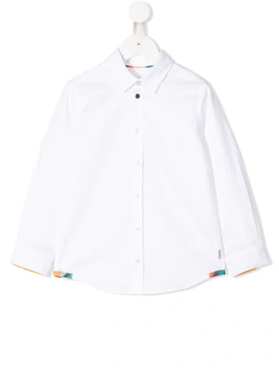 Paul Smith Junior Short Sleeved Button Shirt In White