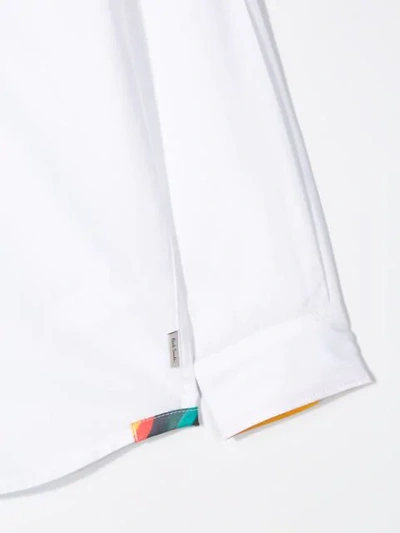 Paul Smith Junior Short Sleeved Button Shirt In White