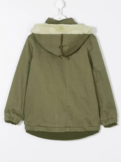 Shop Andorine Hooded Parka Jacket In Green