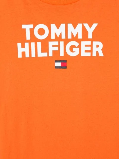 Shop Tommy Hilfiger Junior Logo T-shirt In Orange