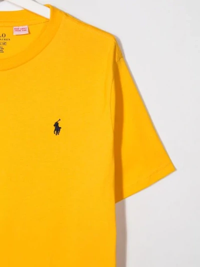 Shop Ralph Lauren Teen Logo Embroidered T-shirt In Yellow