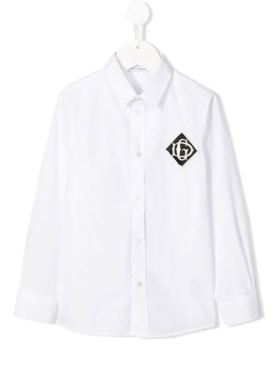 Dolce & Gabbana Embroidered Logo Shirt In White