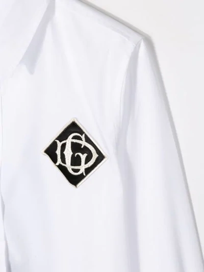 Dolce & Gabbana Embroidered Logo Shirt In White