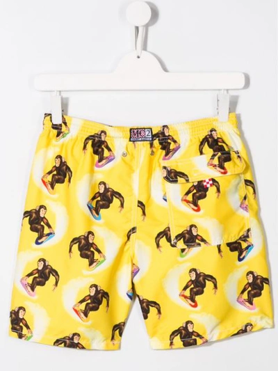 Shop Mc2 Saint Barth Printed Swim Shorts In Yellow