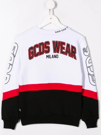 Shop Gcds Colour Block Sweatshirt In White