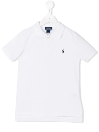 Shop Ralph Lauren Embroidered Logo Polo Shirt In White