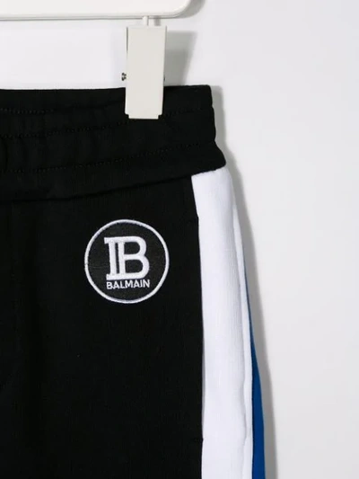 Shop Balmain Contrast Panelled Sweatpants In Black