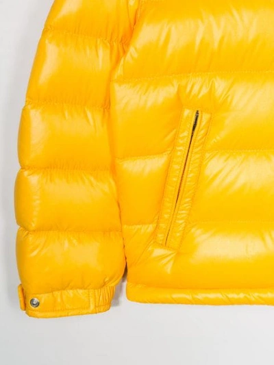 Shop Moncler Zip-front Puffer Jacket In Yellow