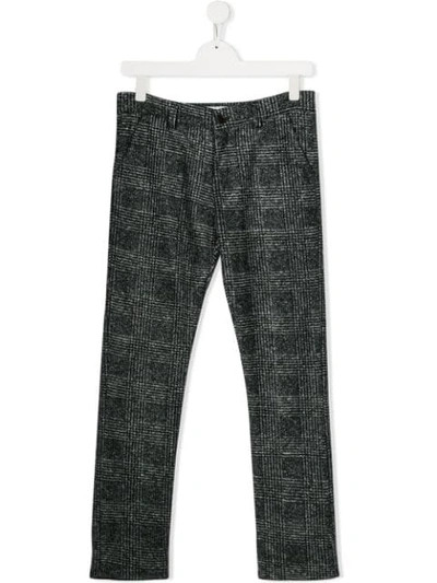 Shop Paolo Pecora Checked Trousers In Grey