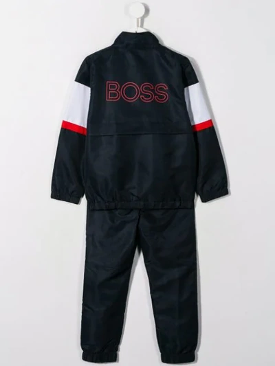 Hugo Boss Colour Block Tracksuit Set In Blue
