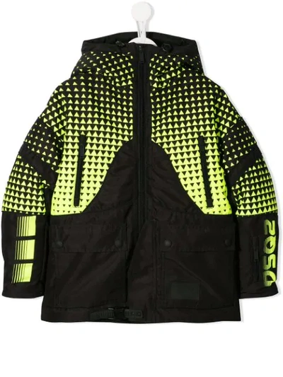 Shop Dsquared2 Patterned Raincoat In Black