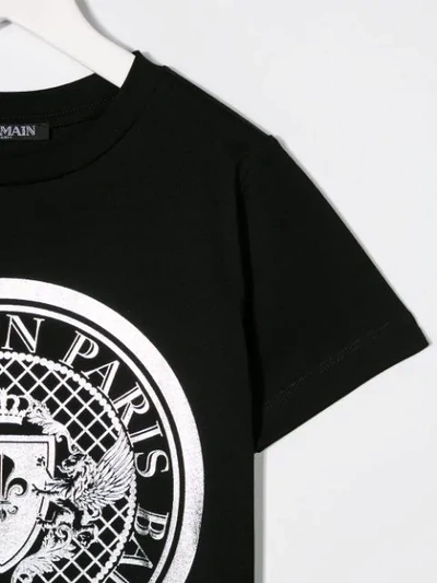 Shop Balmain Monochrome Graphic Print T-shirt In Black