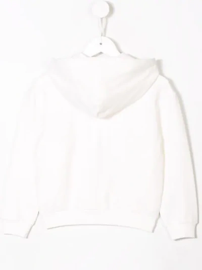 Shop Moncler Logo Hoodie In White