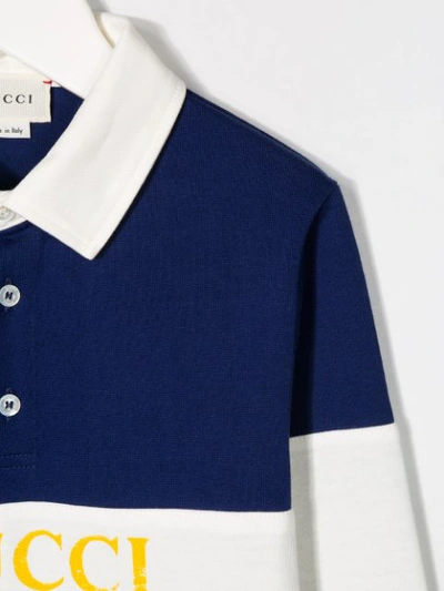 Shop Gucci Poloshirt Mit Logo In Blue
