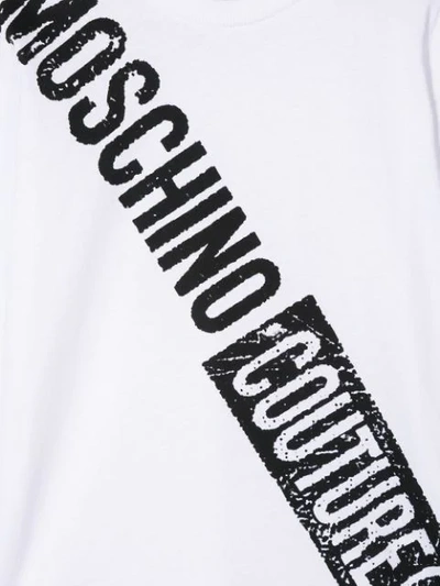 Shop Moschino Logo Print Long-sleeved T-shirt In White