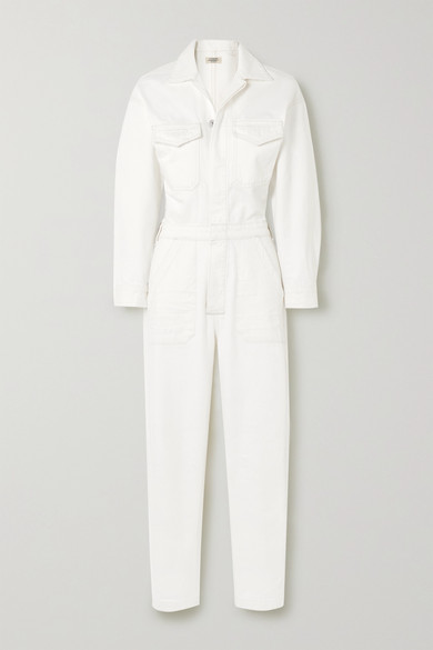 white jumpsuit denim