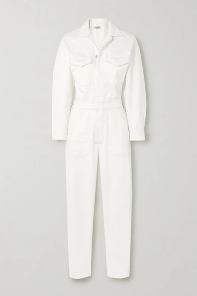 Shop Citizens Of Humanity + Net Sustain Marta Organic Denim Jumpsuit In White
