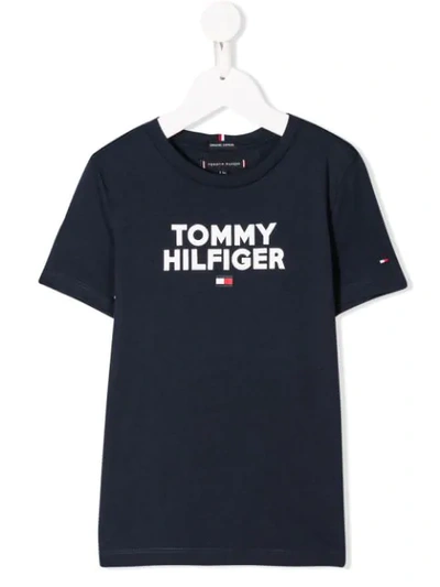 Shop Tommy Hilfiger Junior Logo Print T-shirt In Blue