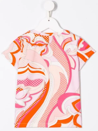 Shop Emilio Pucci Junior Floral Print T-shirt In Pink
