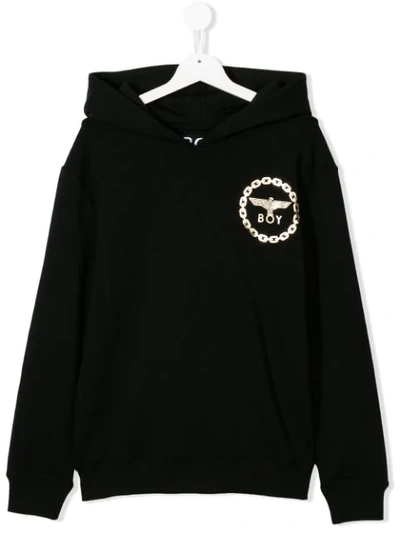 Shop Boy London Teen Logo Print Hoodie In Black