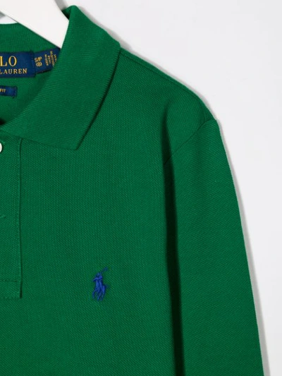 Shop Ralph Lauren Logo Embroidered Polo Shirt In Green