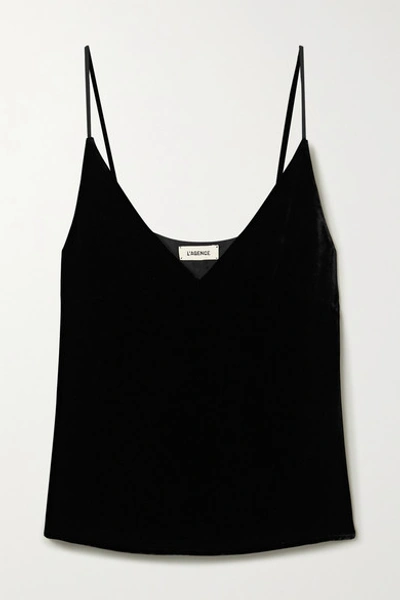 Shop L Agence Gabriella Velvet Camisole In Black