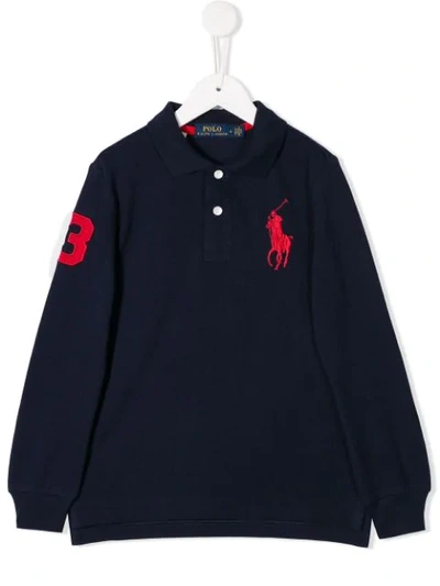 Shop Ralph Lauren Logo Polo Shirt In Blue