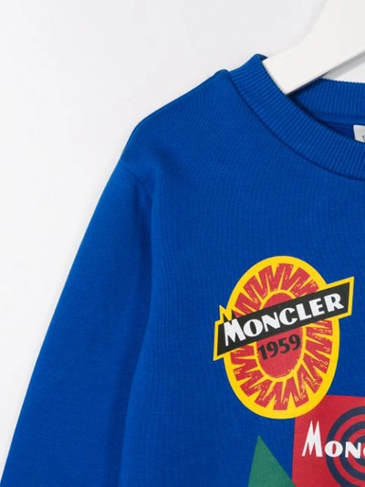 Shop Moncler Logo Patch Sweatshirt In Blue