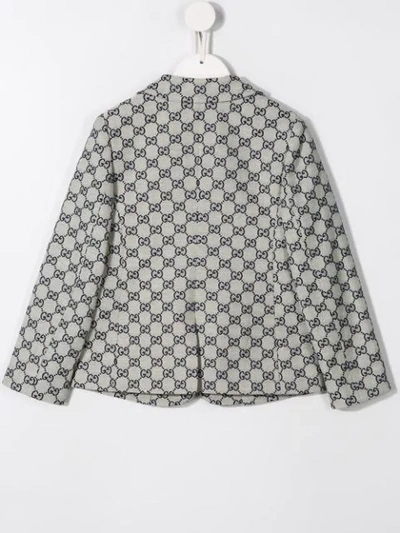 Shop Gucci Lyre Gg Canvas Jacket In Grey