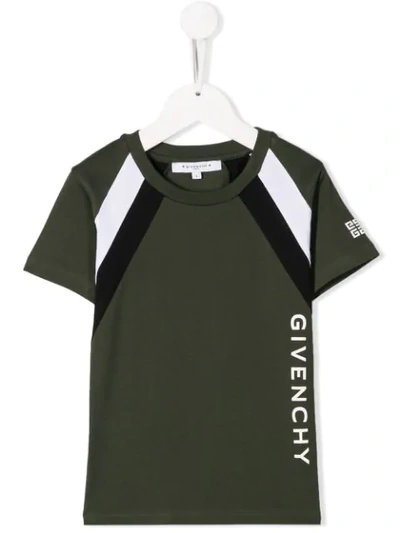 Shop Givenchy Logo T-shirt In Green