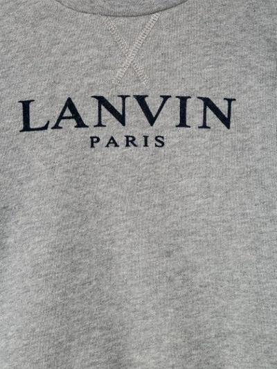 Shop Lanvin Enfant Front Logo Sweatshirt In Grey