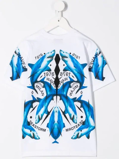 Shop Marcelo Burlon County Of Milan Shark Print T-shirt In White