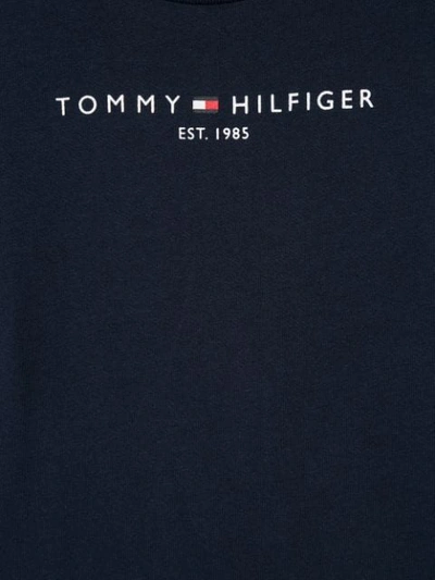 Shop Tommy Hilfiger Junior Essential Logo T-shirt In Blue