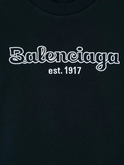 Shop Balenciaga Embroidered Logo T-shirt In Blue