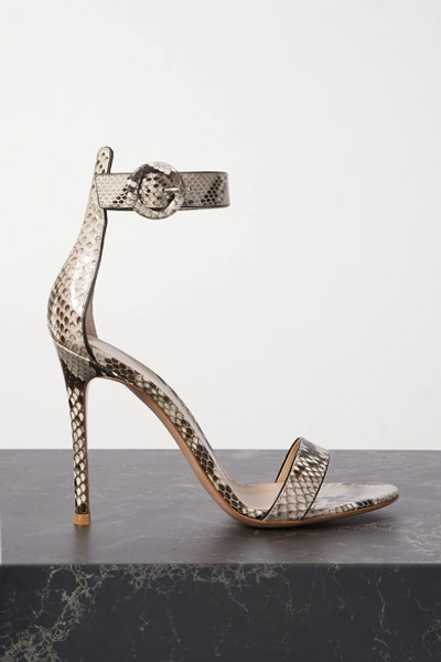 Shop Gianvito Rossi Portofino 105 Python Sandals In Animal Print