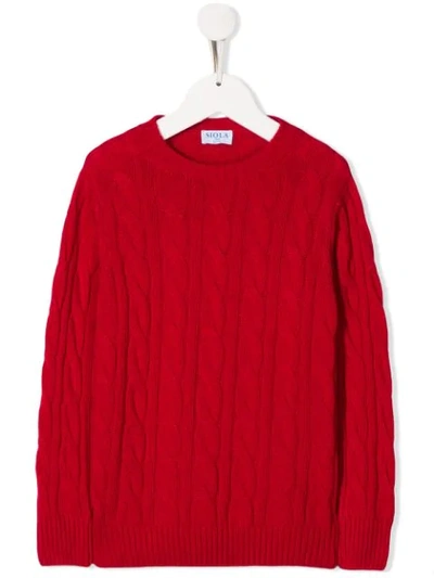 Shop Siola Cable Knit Jumper In Red