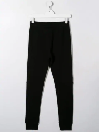 Shop Balmain Teen Mid-rise Track Pants In Black