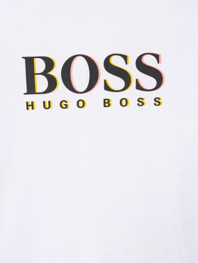 Shop Hugo Boss Teen Logo Print T-shirt In White