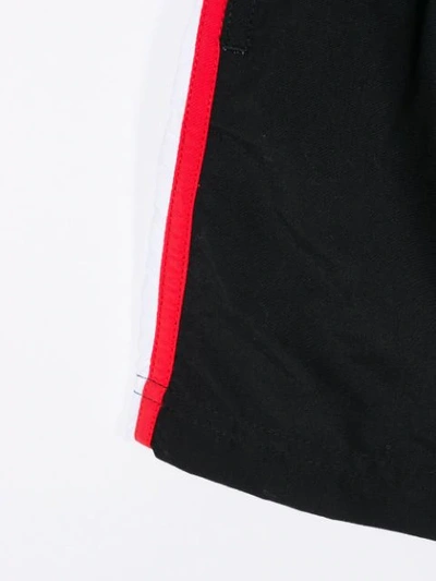 Shop Givenchy Logo Stripe Swim Shorts In Black