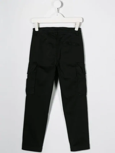 Shop C.p. Company Straight Leg Cargo Pants In Black