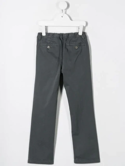 Shop Il Gufo Straight Leg Chinos In Grey