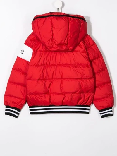 Shop Givenchy Logo Print Puffer Jacket In Red