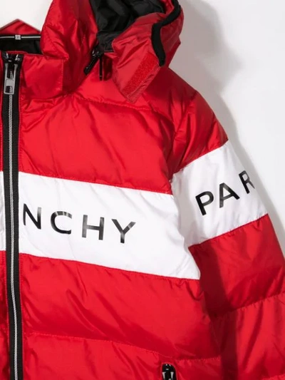 Shop Givenchy Logo Print Puffer Jacket In Red