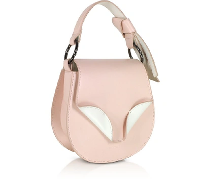 Shop Giaquinto Designer Handbags Leather Daphne Mini Shoulder Bag In Pêche Pâle