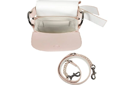 Shop Giaquinto Designer Handbags Leather Daphne Mini Shoulder Bag In Pêche Pâle