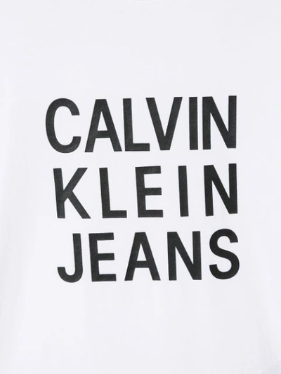 Shop Calvin Klein Logo Printed T-shirt In White